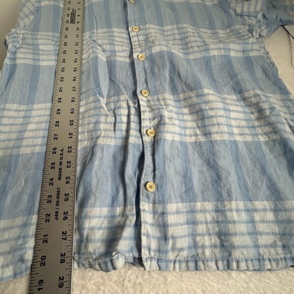 Tommy Bahama Relax Mens Blue Plaid Short Sleeve Button-Up Shirt Large Casual - Picture 7 of 7